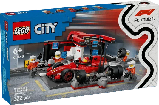 LEGO 60443 F1 Pit Crew Ferrari, De spanning van de Formule 1 pitstop in je eigen kamer!