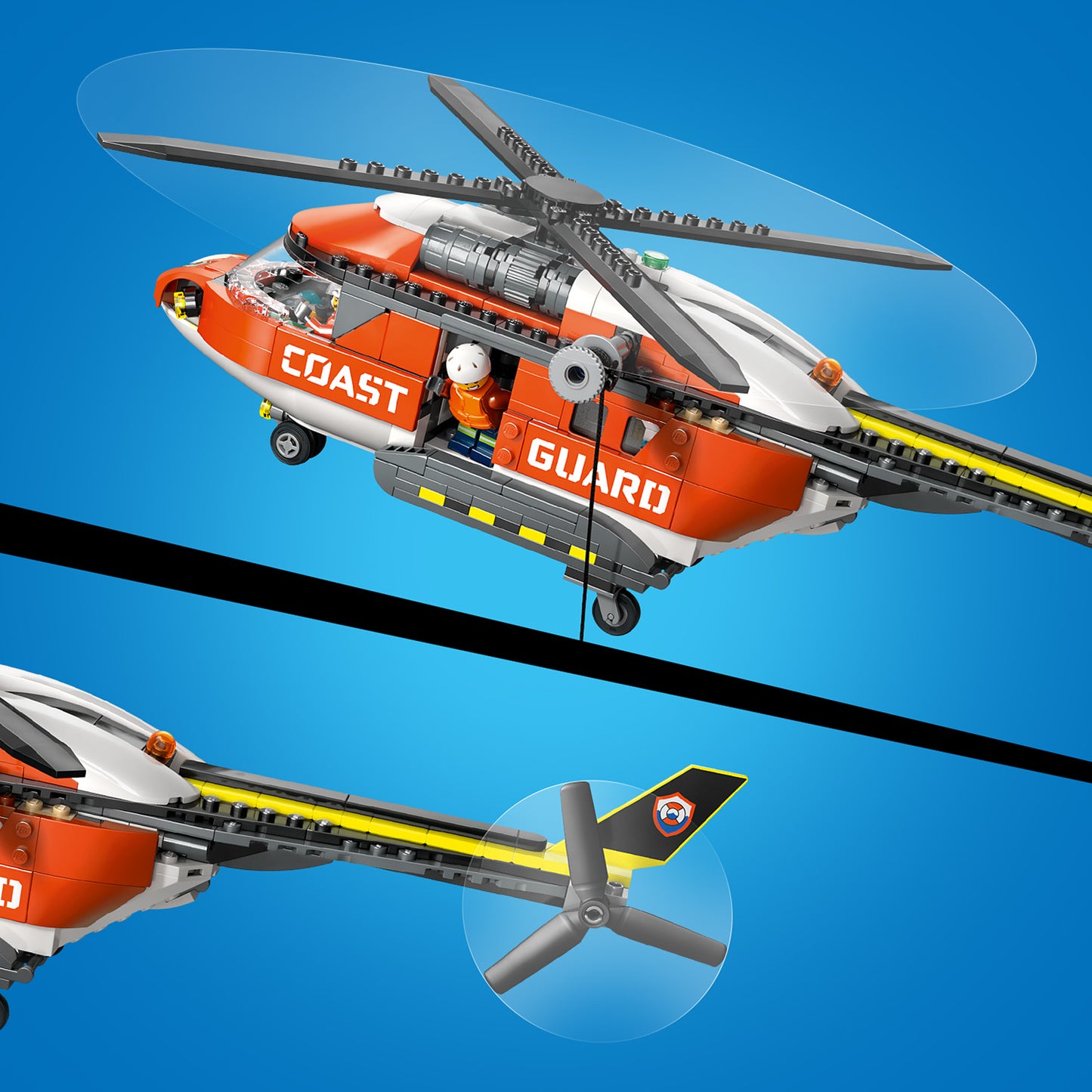 LEGO® City Kustwacht Helikopter - Bouw- en Speelset - Hulpdienstvoertuig - Speelgoed met 4 Minifiguren - 60503
