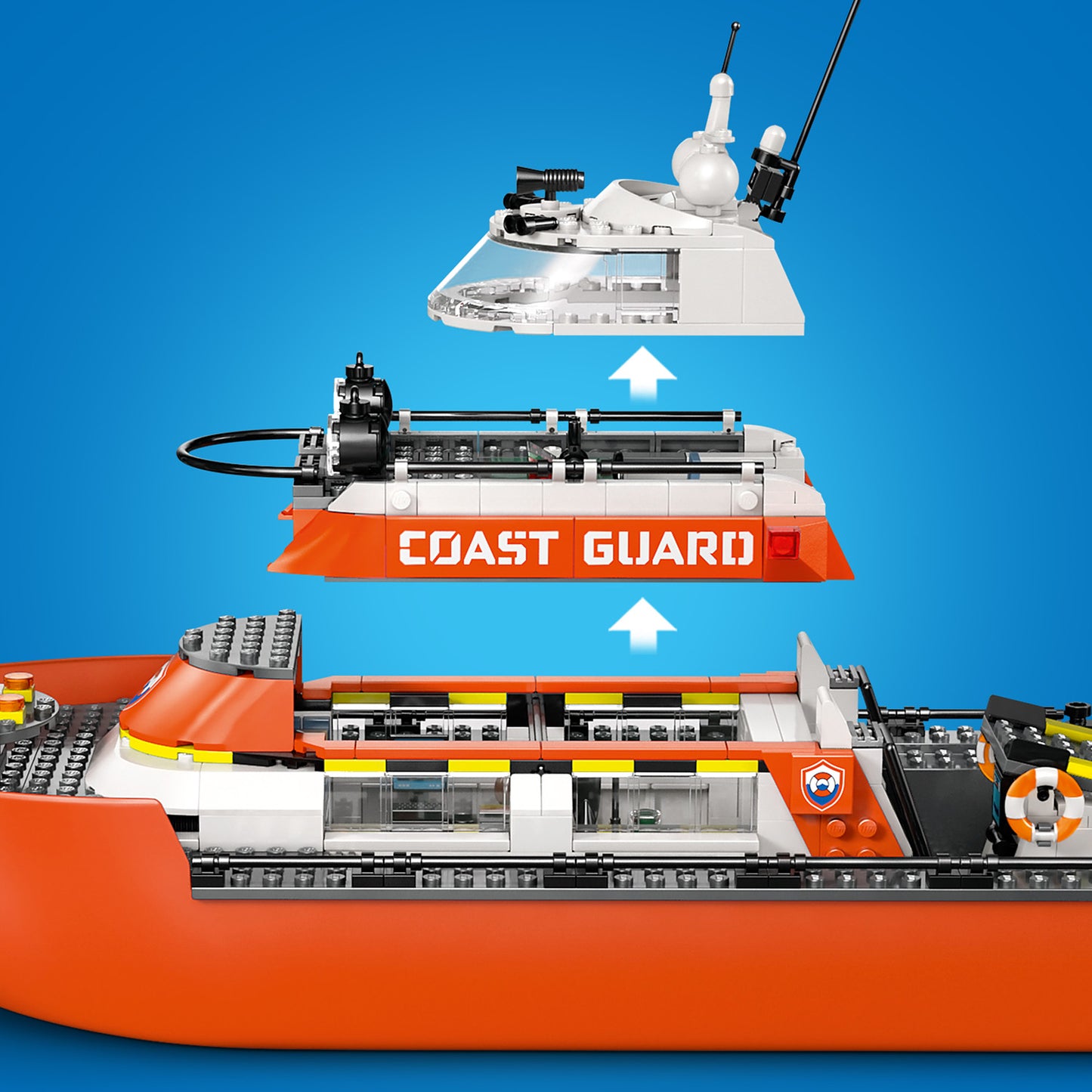 LEGO City Kustwacht Reddingsboot met Helikopter Speelgoed voor Kinderen vanaf 7 Jaar 60504