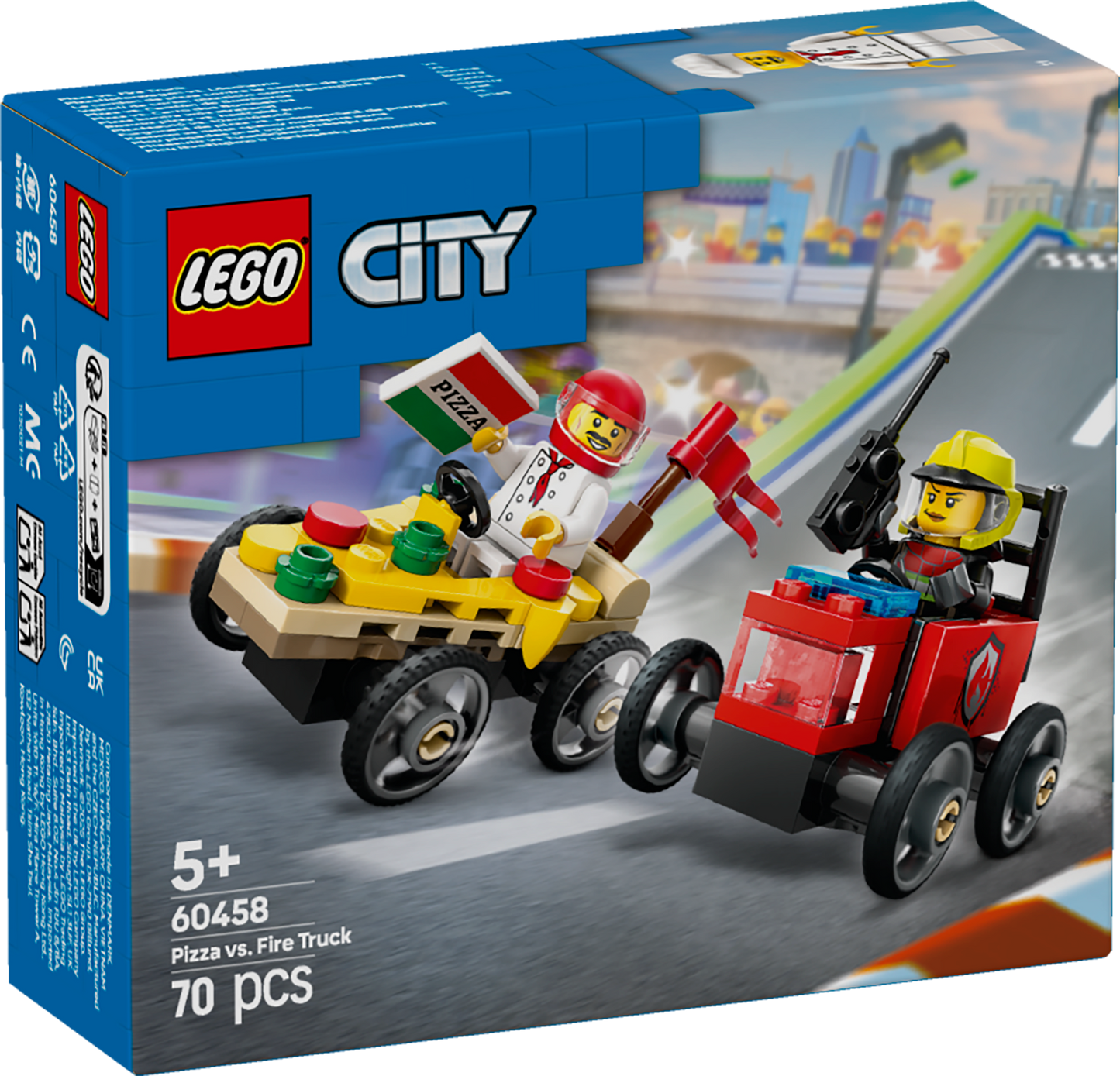 LEGO Rennwagenpaket: Pizzawagen vs. Feuerwehrauto 60458 City