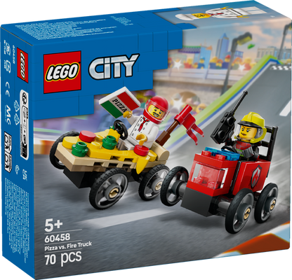 LEGO Rennwagenpaket: Pizzawagen vs. Feuerwehrauto 60458 City