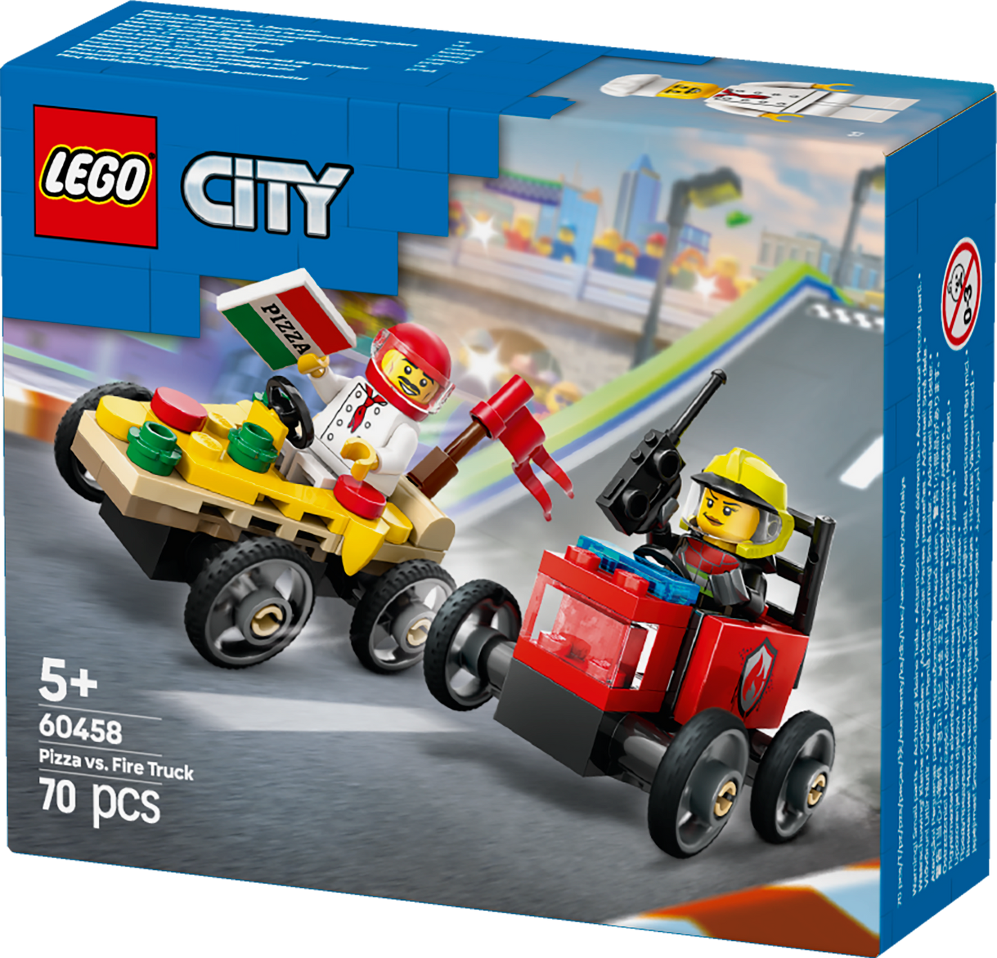LEGO Rennwagenpaket: Pizzawagen vs. Feuerwehrauto 60458 City