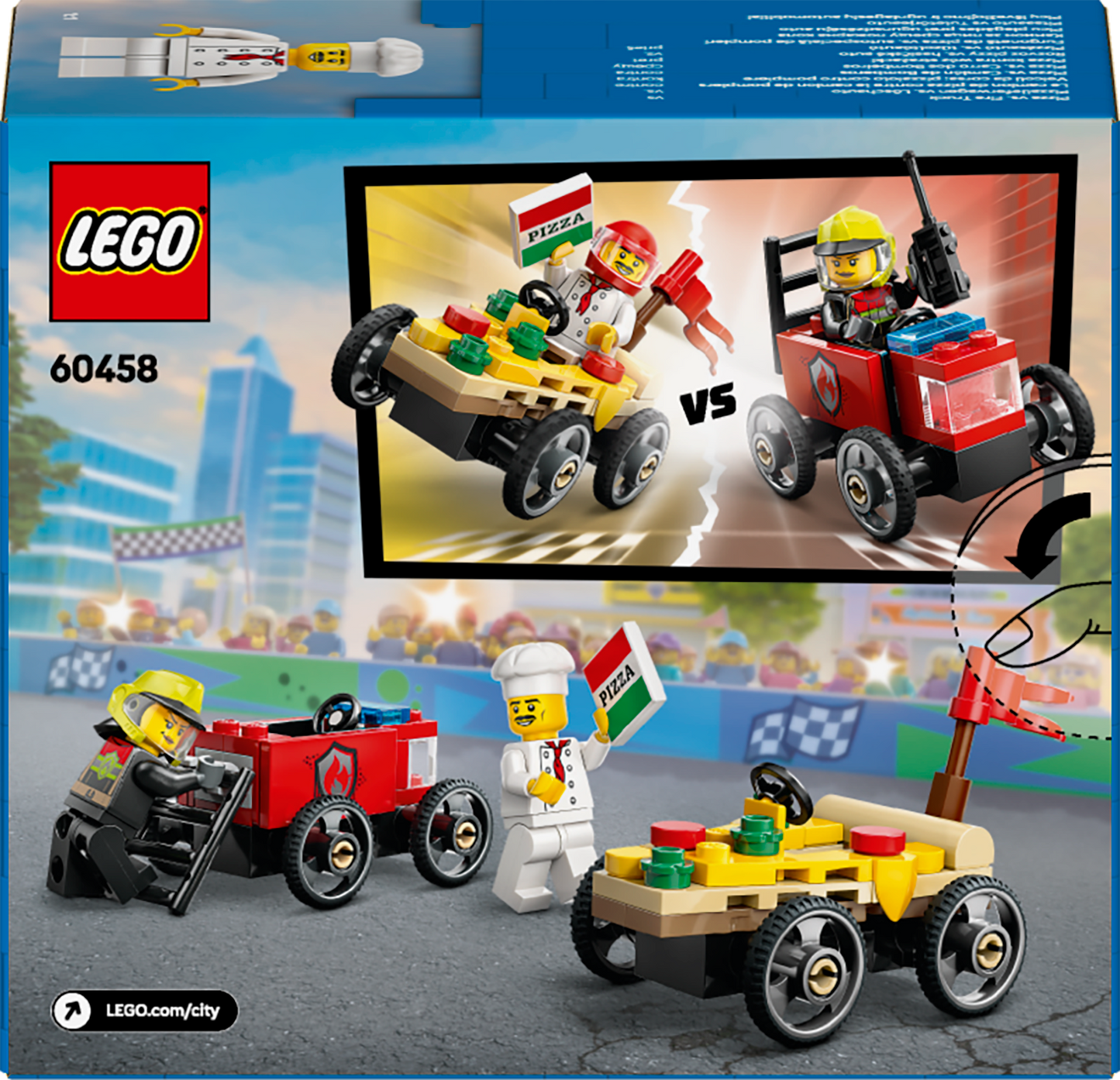 LEGO Rennwagenpaket: Pizzawagen vs. Feuerwehrauto 60458 City