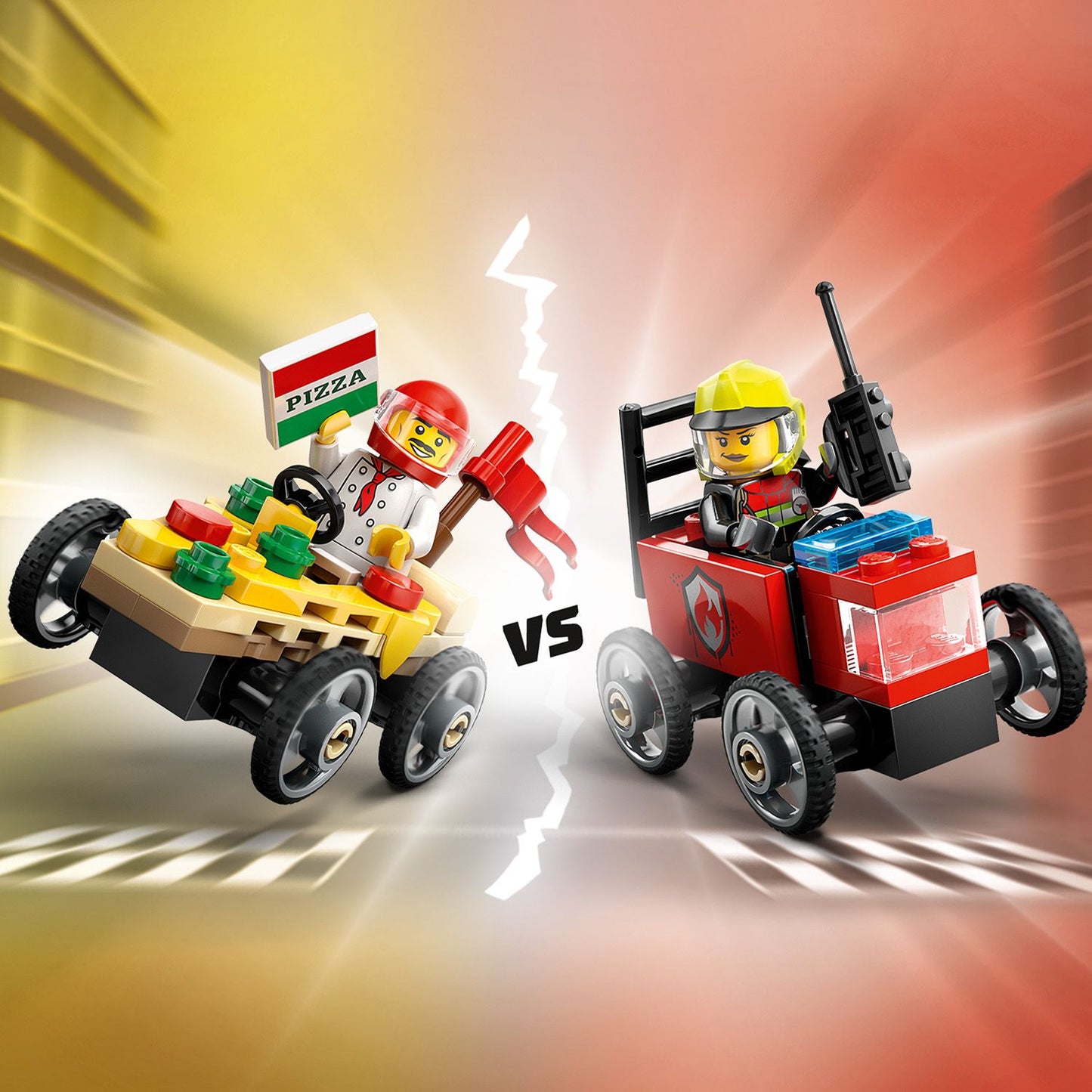 LEGO Rennwagenpaket: Pizzawagen vs. Feuerwehrauto 60458 City