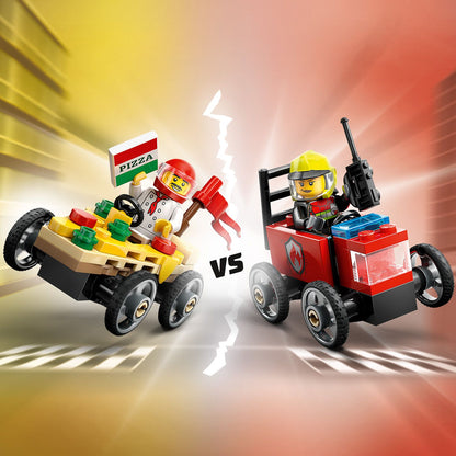 LEGO Rennwagenpaket: Pizzawagen vs. Feuerwehrauto 60458 City