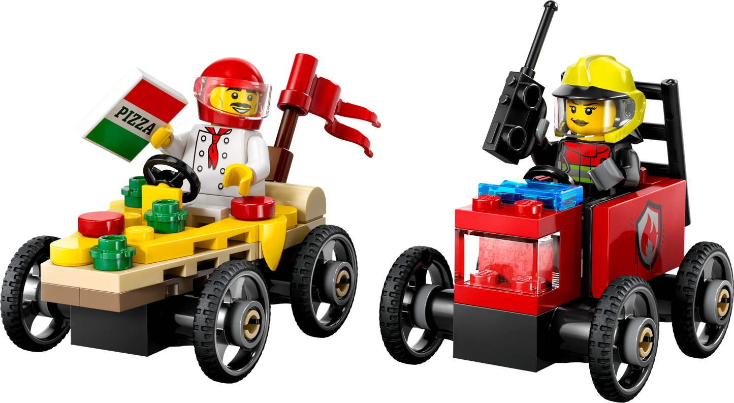 LEGO Rennwagenpaket: Pizzawagen vs. Feuerwehrauto 60458 City