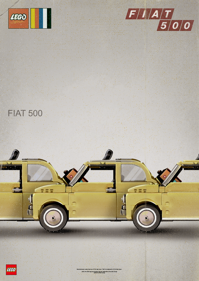 LEGO Fiat 500 geel 10271 Creator Expert