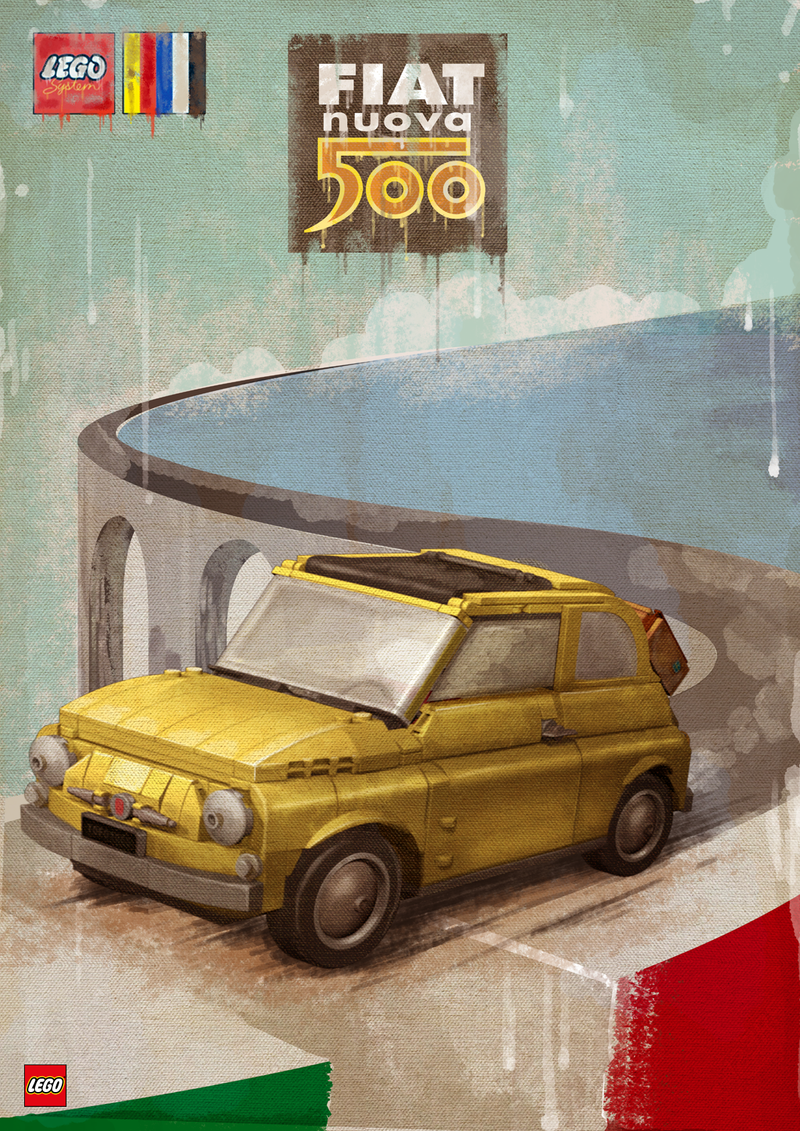 LEGO Fiat 500 geel 10271 Creator Expert