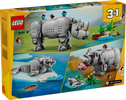 LEGO Wilde dieren: machtige neushoorn met vogels 31171 Creator