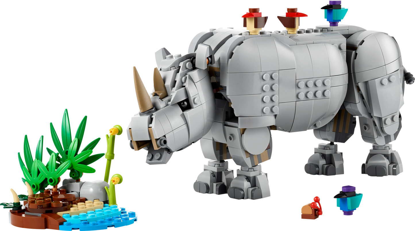 LEGO Wilde dieren: machtige neushoorn met vogels 31171 Creator