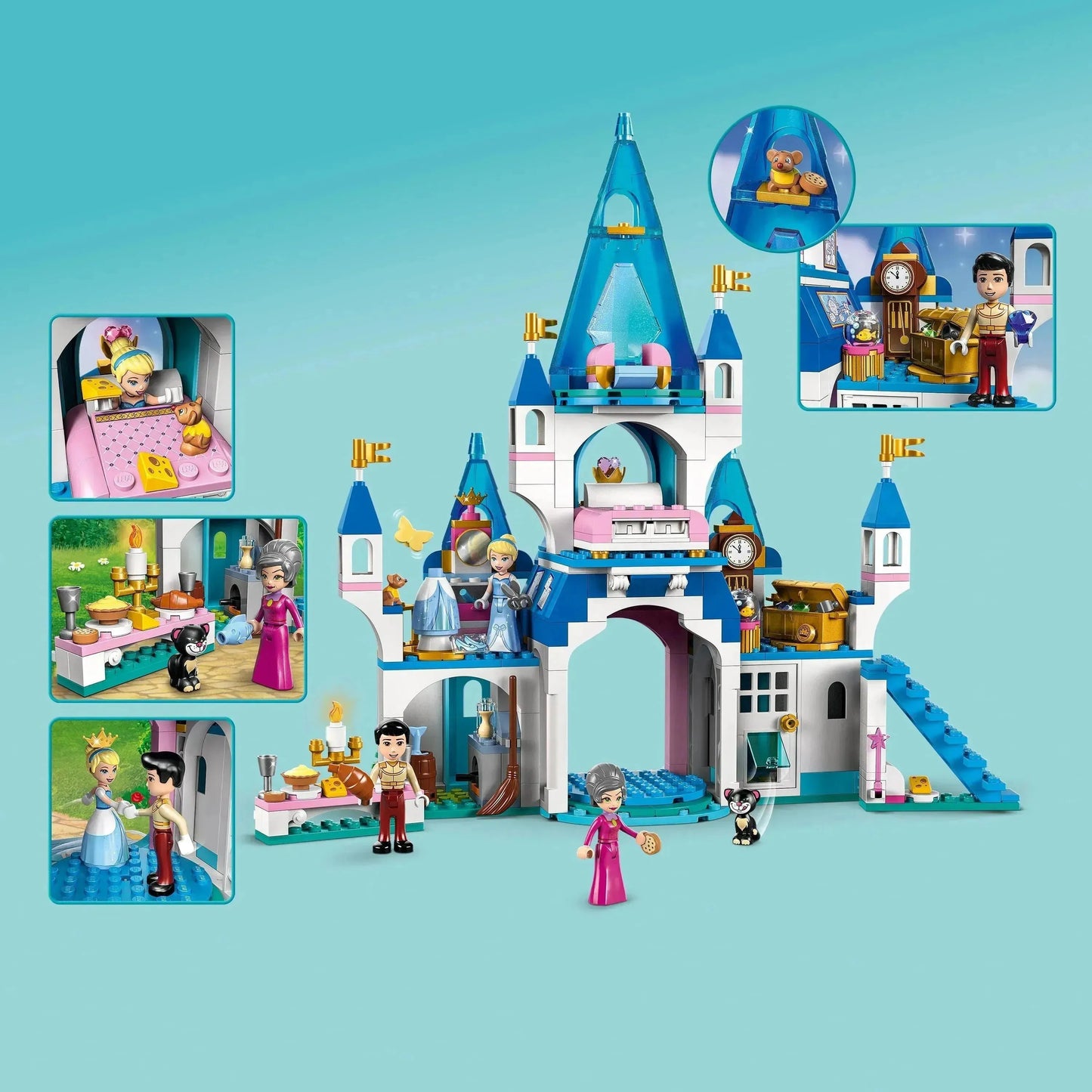 LEGO Het Disney kasteel van Assepoester en de knappe prins 43206 Disney