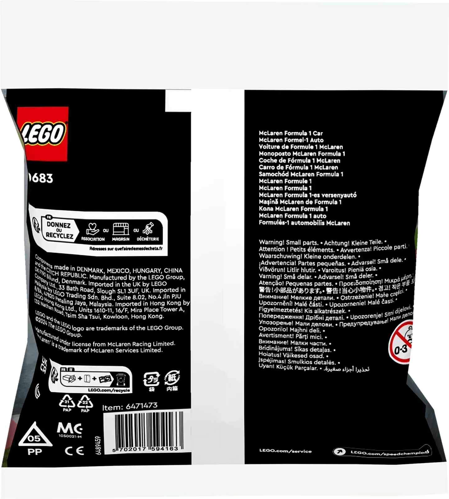 LEGO McLaren Formule 1 racecar 30683 Creator LEGO CREATOR @ 2TTOYS | Official LEGO shop😊🥰 LEGO €. 3.49